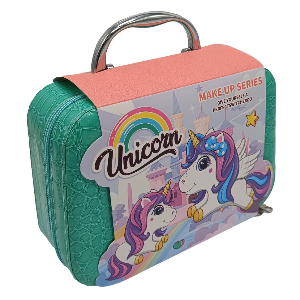 Набір дитячої косметики з пензликами в саквояжі Princess Unicorn ZB-71 Green (RLT39132s51007)