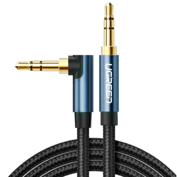 Кабель аудио UGREEN AUX нейлоновая оплетка 3,5 mm 0,5 m Blue (AV112)