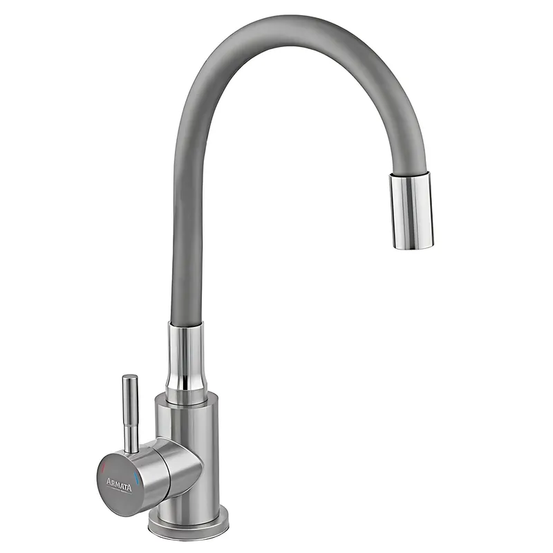 Смеситель для кухни Armata SUS-011 с силиконовым изливом Серый (CH6481)