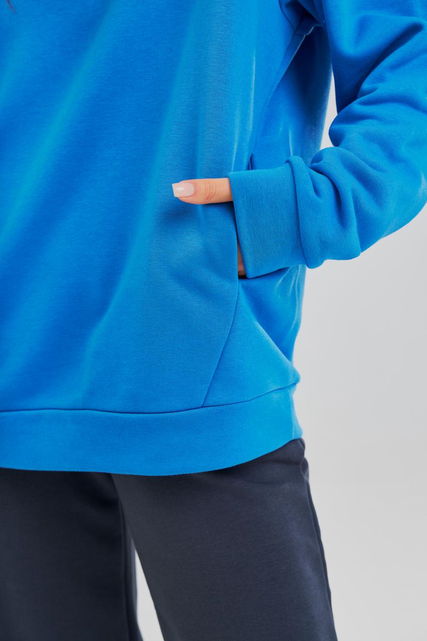 Свитшот женский М126.3 петля с карманами M Синий (690-1-61) - фото 2 Свитшот женский М126.3 петля с карманами M Синий (690-1-61) - фото 2