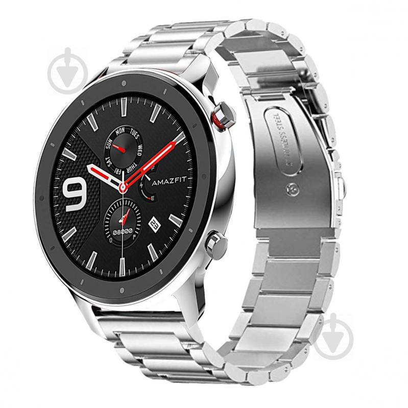 Ремешок стальной BeWatch 20 мм для Amazfit GTR 42mm/GTS/BIP lite Серебристый (1110405)