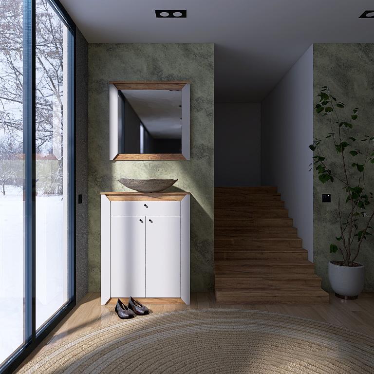 Комод-тумба Еверест Нордик-800 Крафт золотой/Белый