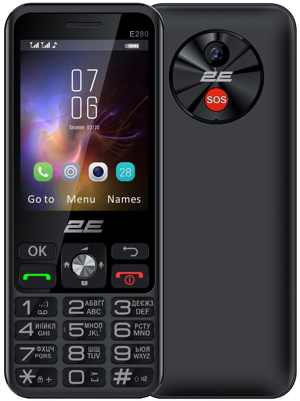 Телефон кнопочный 2E E280 2025 DS 2,8" 1500 мАч Черный