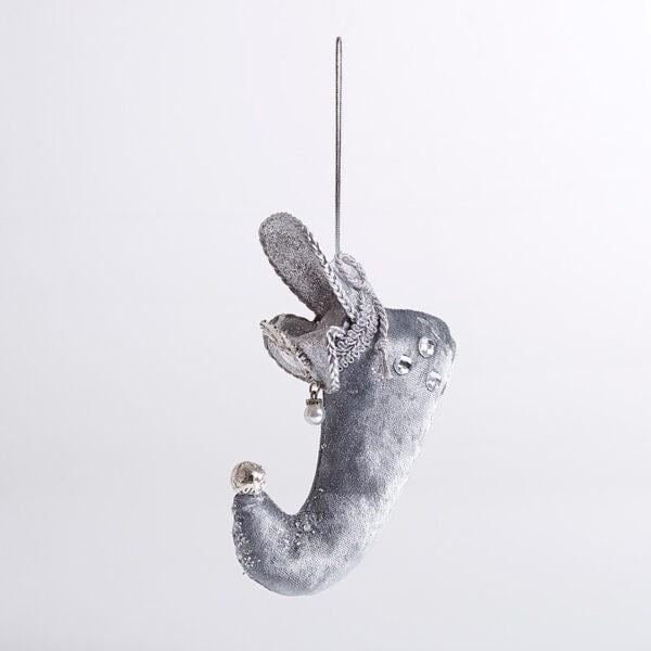 Іграшка на ялинку Флоріаль "Арктика" казковий черевичок 12 см Сірий (1312)