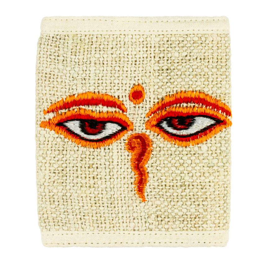 Кошелек конопляный Вышивка Любящие глаза 12,5х10,5х2 см Белый (27645)