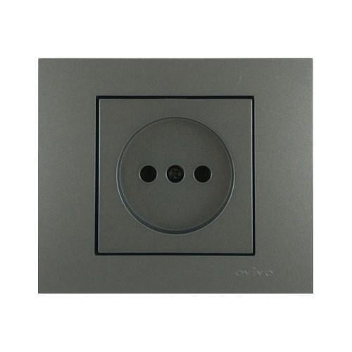 Розетка одинарная Ovivo Grano Антрацит (400-130300-215)