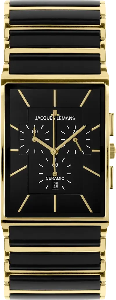 Наручные часы мужские Jacques Lemans High-Tech Ceramic 1-1900C со стальным корпусом/сапфировым стеклом WR 50 м и черным циферблатом Наручные часы мужские Jacques Lemans High-Tech Ceramic 1-1900C со стальным корпусом/сапфировым стеклом WR 50 м и черным циферблатом
