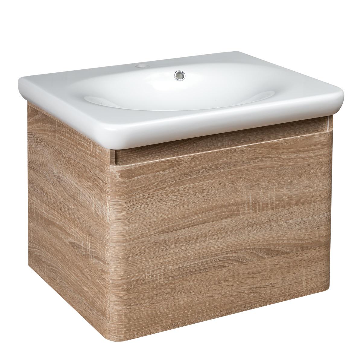 Тумба с умывальником подвесная Devit Fly NEW 0020120WO 64x51x50 см Коричневый (168630)