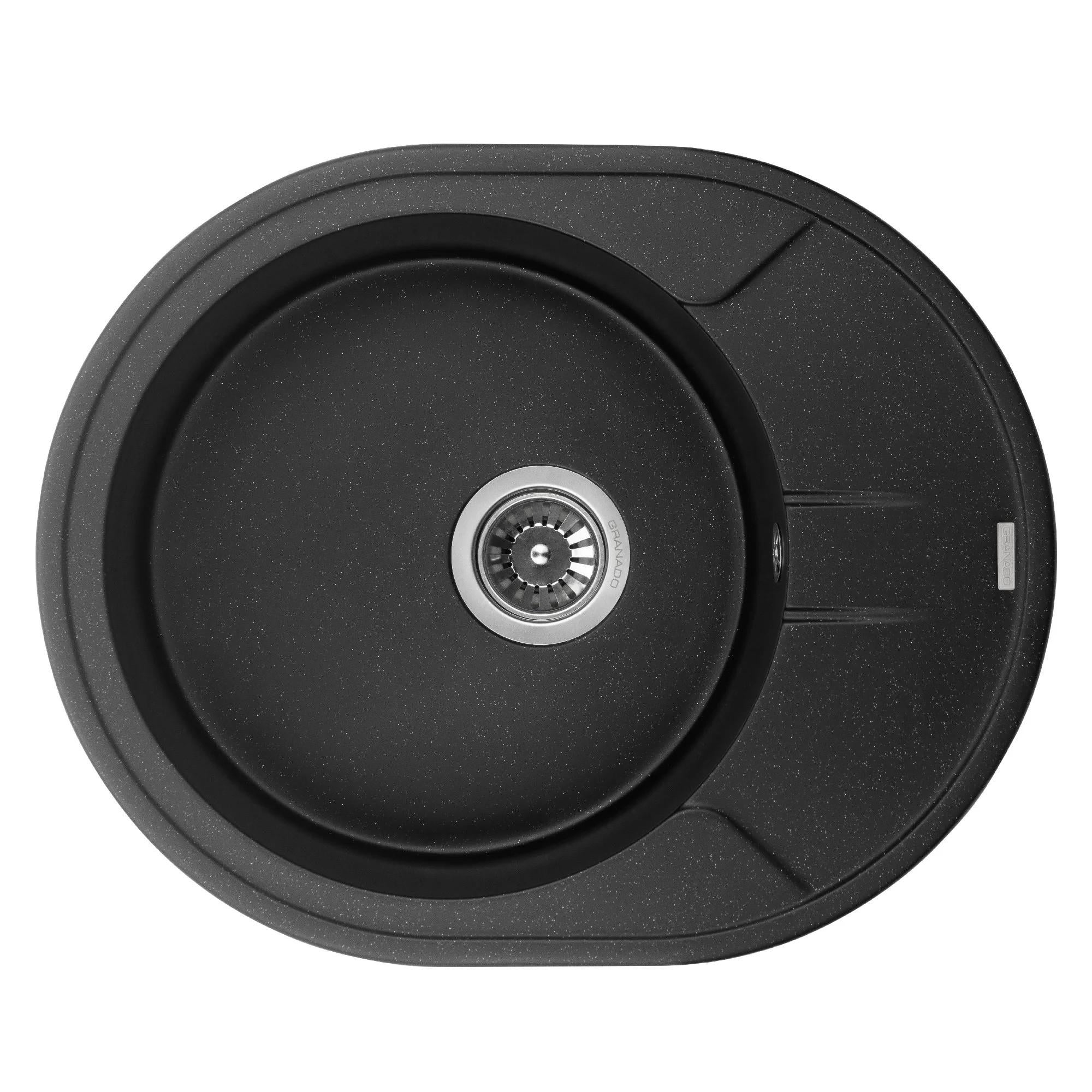 Мойка гранитная для кухни Granado Marbella 606x495 мм накладная овальная Черный Мойка гранитная для кухни Granado Marbella 606x495 мм накладная овальная Черный