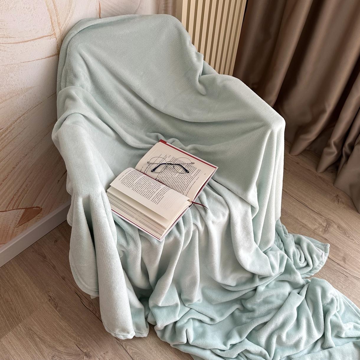 Плед-покривало Lelit фланель 180х200 см Ментоловий