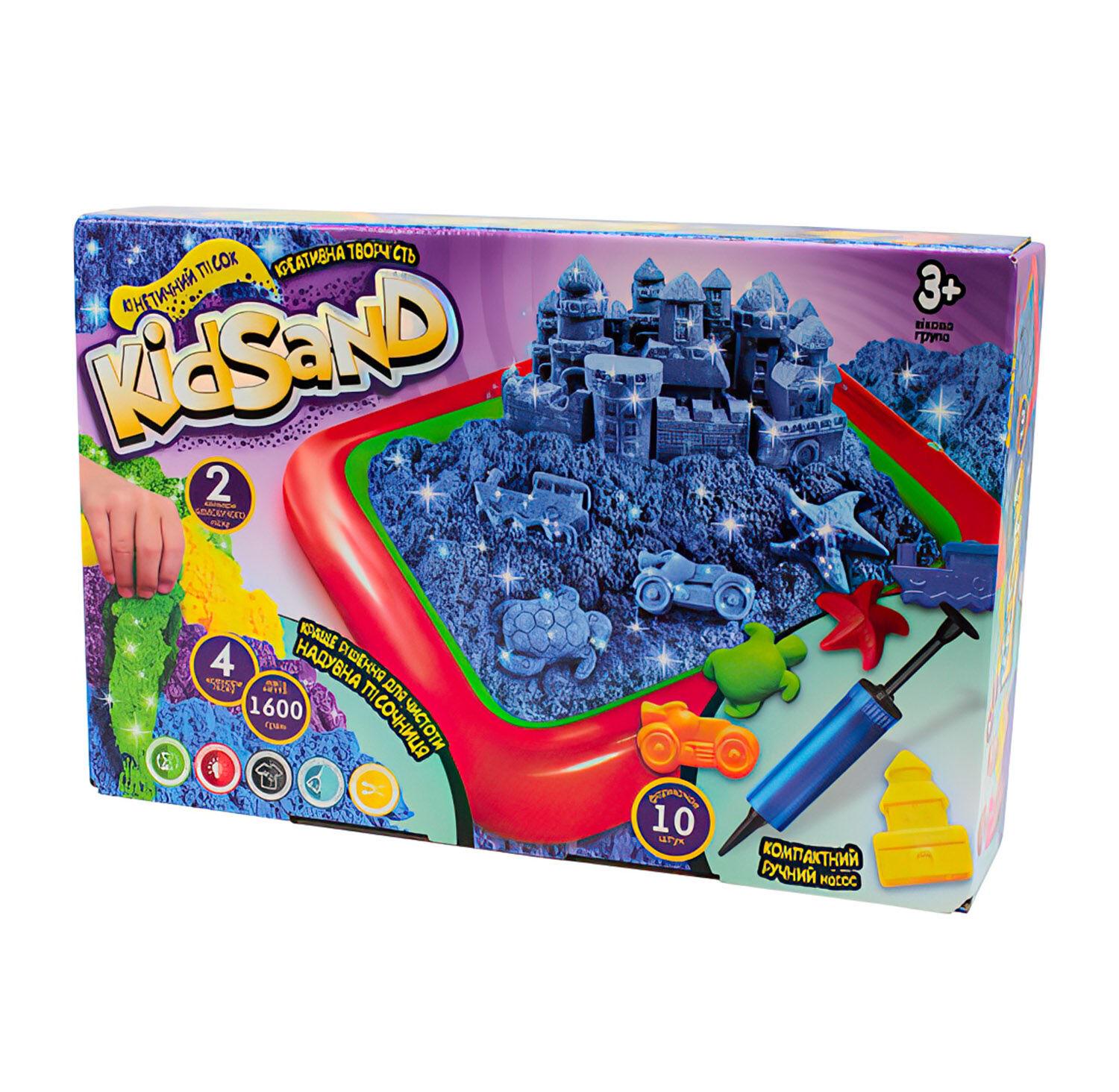 Кинетический песок KidSand Danko Toys и песочница (KS-02-01 U)
