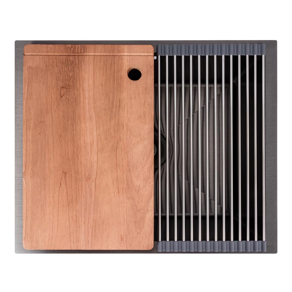 Мийка кухонна Valeso PVD СМ 54х44 Handmade монтаж під стільницю Чорний - фото 6