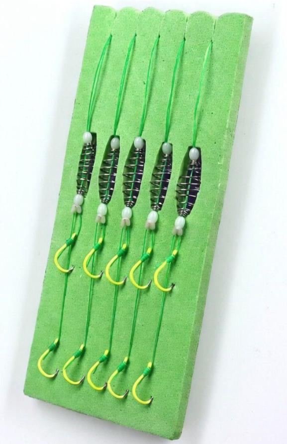 Набір флуоресцентних рибальських готових снастей №13 (5 штук)