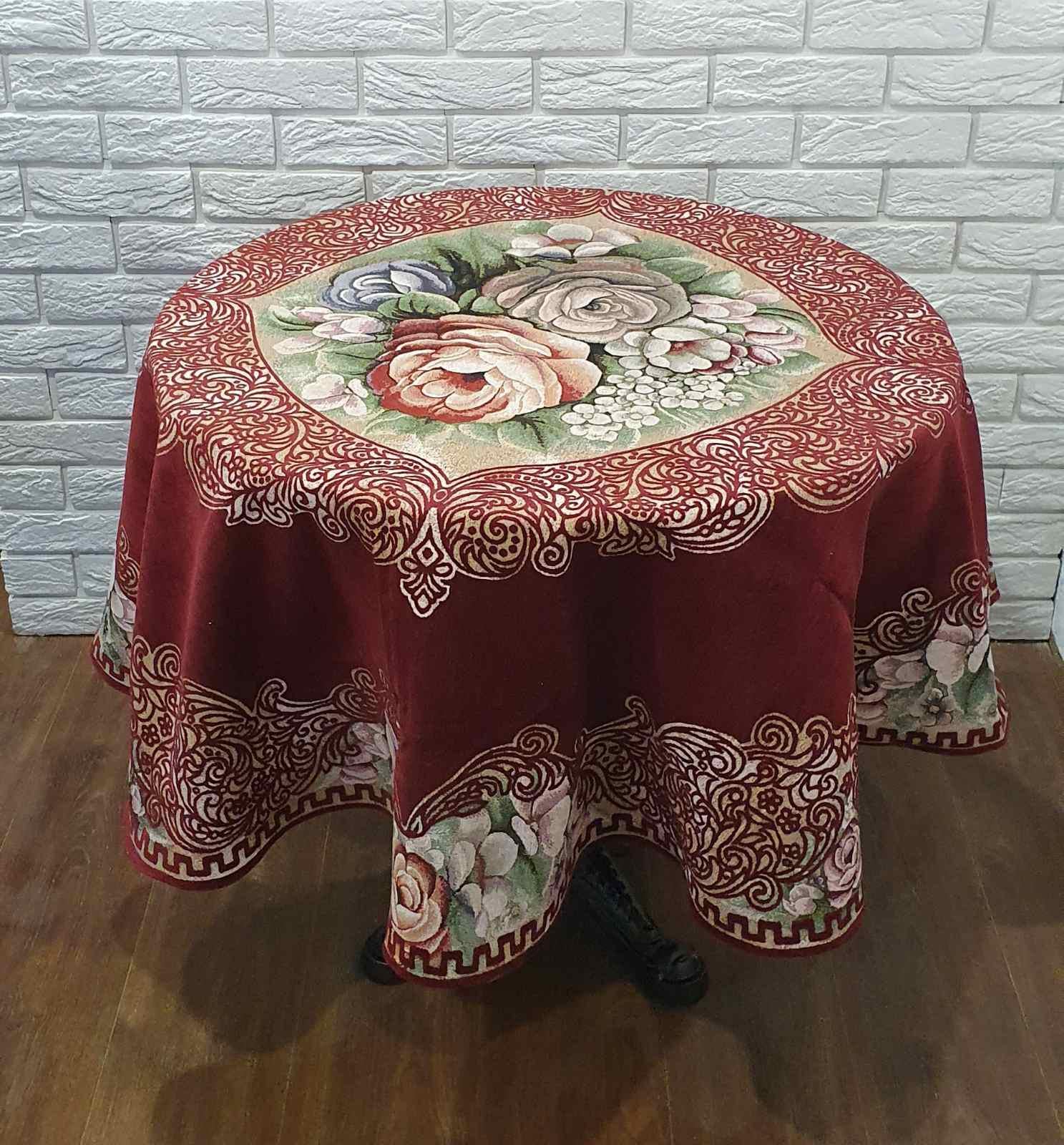 Скатерть велюровая Sagol 160Q St-139 V-4 Bordo (CN5419)