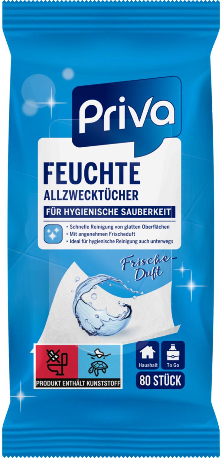 Салфетки для уборки влажные Priva Frische-Duft 80 шт. (14843)