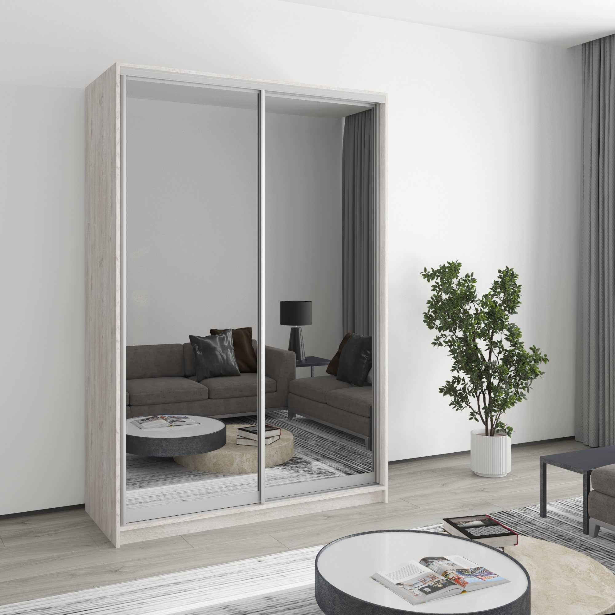 Шкаф-купе двухдверный Mebel Star Стандарт AL MBS-2508 140х45х210 см Аляска серый (1003462) Шкаф-купе двухдверный Mebel Star Стандарт AL MBS-2508 140х45х210 см Аляска серый (1003462)