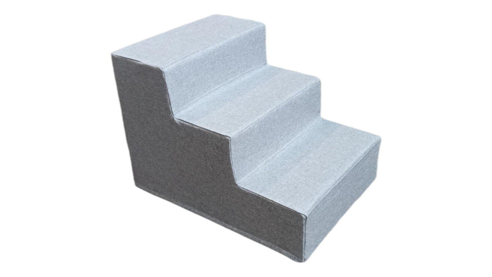 Сходинки для собак 36х35х50 см тканина Рогожка Світло-сірий - фото 1 Сходинки для собак 36х35х50 см тканина Рогожка Світло-сірий - фото 1