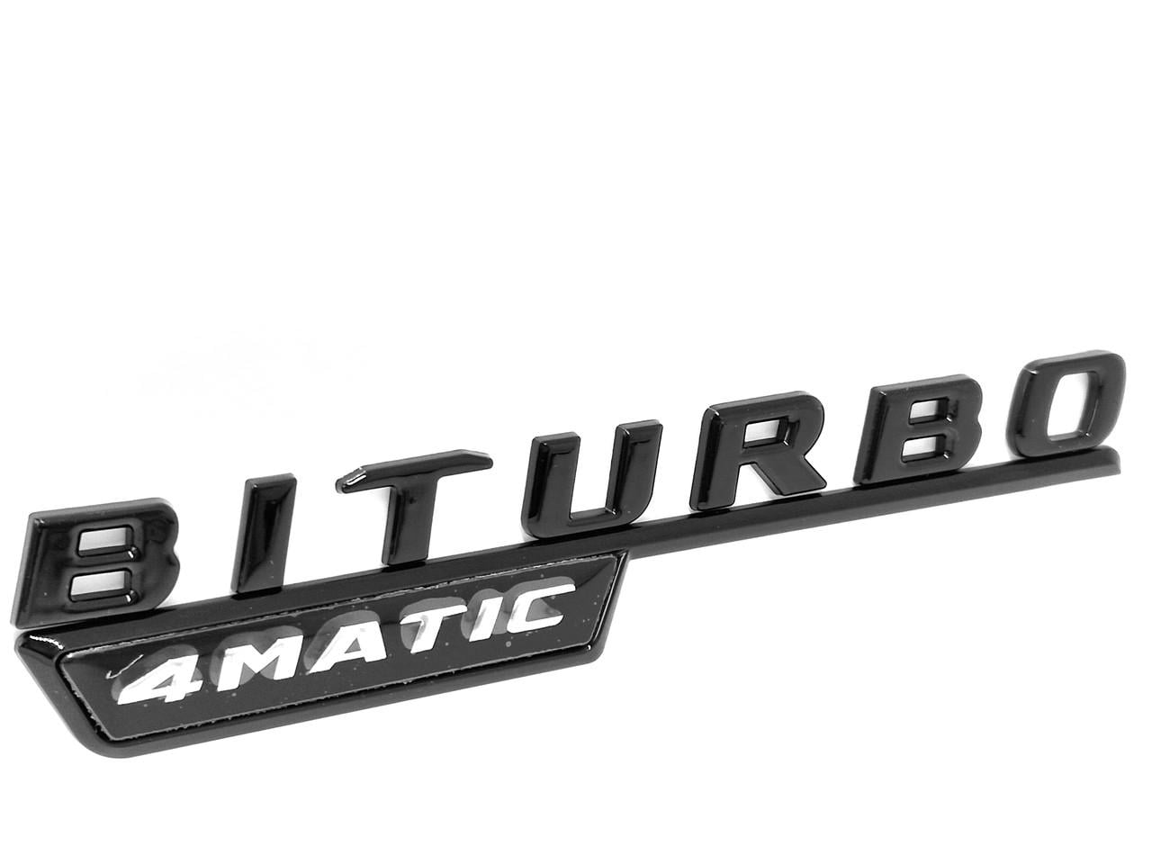 Эмблема надпись biturbo 4matic Mercedes 1 шт. Черный глянец (2430414769)