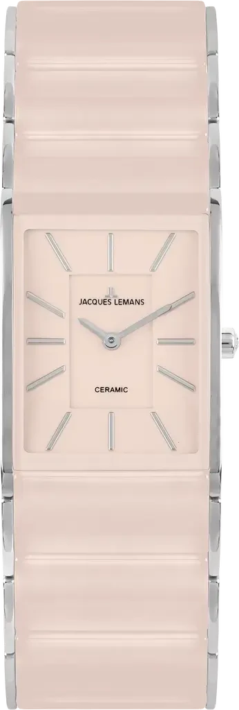 Наручные часы женские Jacques Lemans High-Tech Ceramic 1-1940P со стальным корпусом/сапфировым стеклом WR 50 м и розовым циферблатом