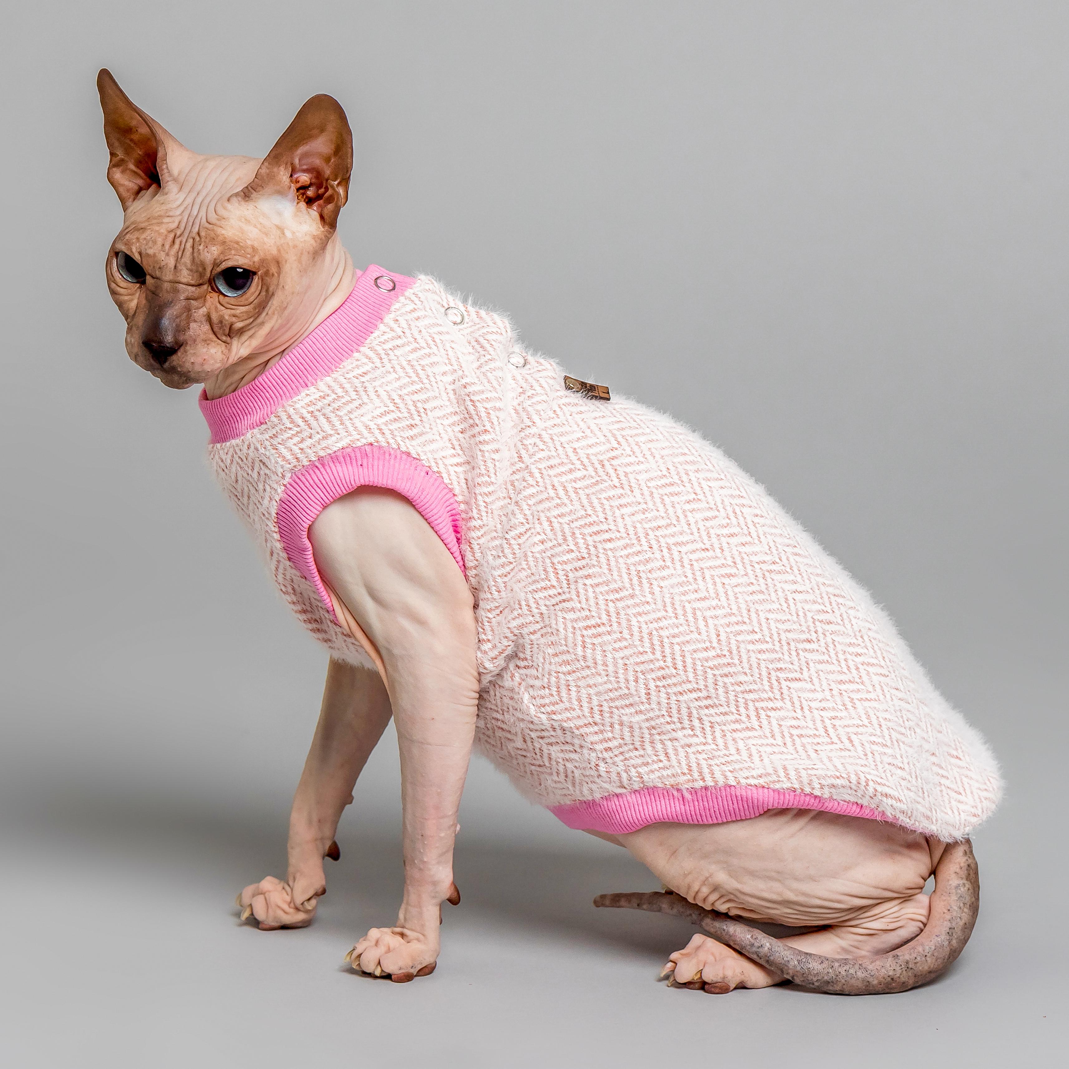 Кофта для котів без рукавів тепла Style Pets Ялинка XL Pink (459XL)