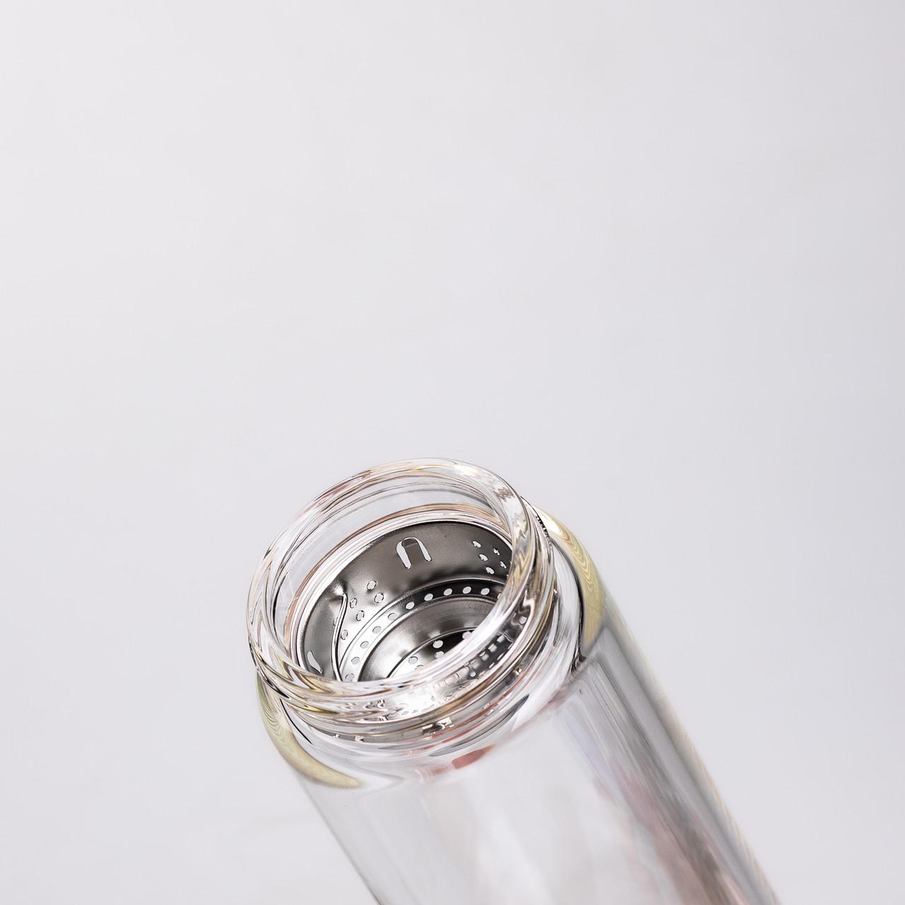 Термос скляний з подвійними стінками та ситечком 330 мл Сірий (HP-14-39G) - фото 4 Термос скляний з подвійними стінками та ситечком 330 мл Сірий (HP-14-39G) - фото 4