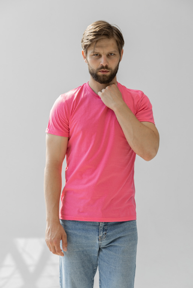 Футболка мужская GBI Стандарт хлопковая S Розовый (12549-м)