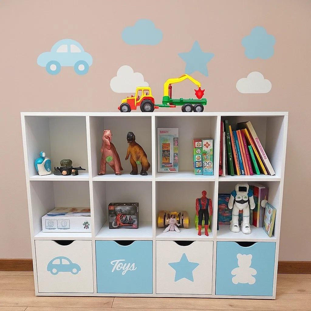 Стеллаж для детских игрушек и книг Gap ST12 на 12 ячеек White/Blue