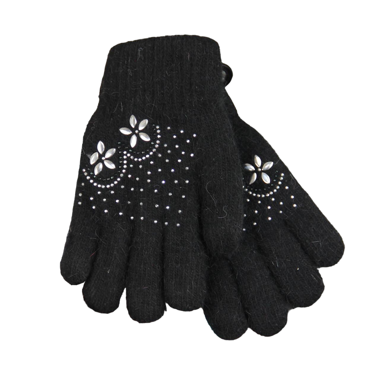 Перчатки для девочки шерстяные двойные осень/зима 5-8 лет Черный (33842) Перчатки для девочки шерстяные двойные осень/зима 5-8 лет Черный (33842)