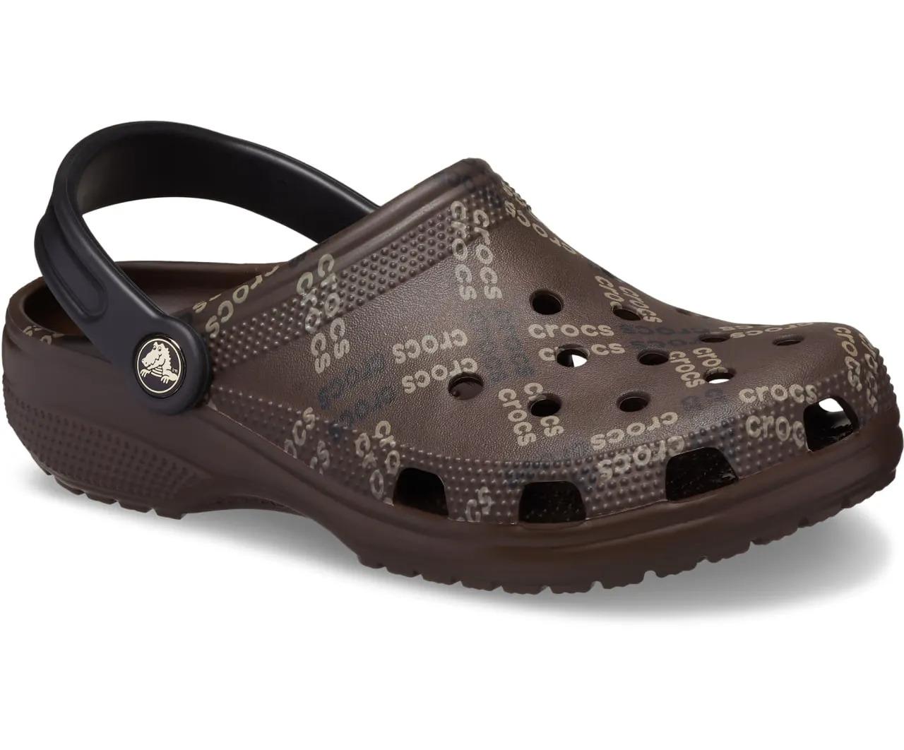 Сабо Crocs Classic Logo Pattern Clog 210806 M8W10 р. 41/26,5 см Coffee (18966288) - фото 2