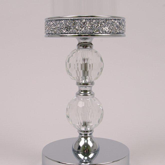 Підсвічник металевий Flora 32,5 см Срібний (36733) - фото 3