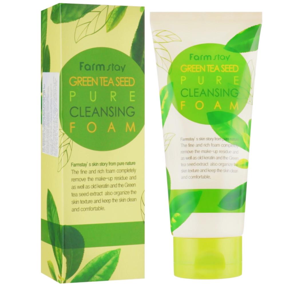 Пенка для умывания лица Farmstay Green Tea Seed Pure Cleansing Foam с зеленым чаем 180 мл (8809317286358)