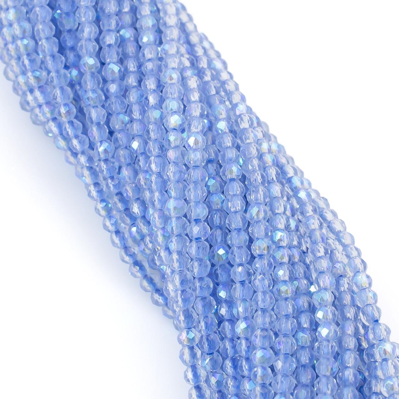 Бусины из шпинели на нитке круглая огранка 37 см 2 мм 200 шт. Радужно-голубой (БШ3802к71)