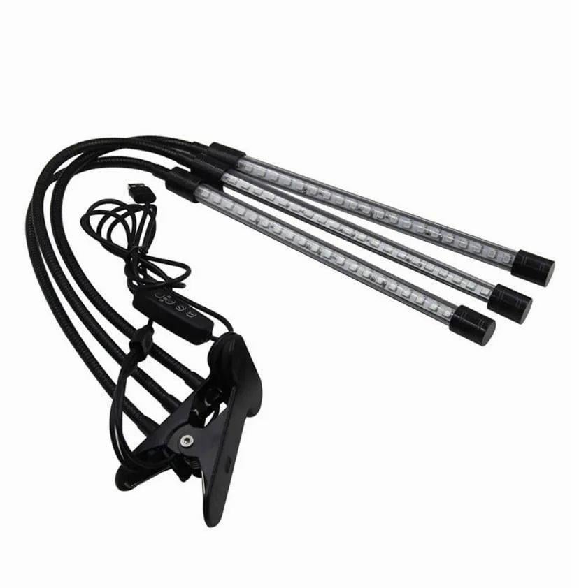 Фітолампа світлодіодна для прискорення росту кімнатних рослин USB Led Grow Light на 3 гілки з таймером
