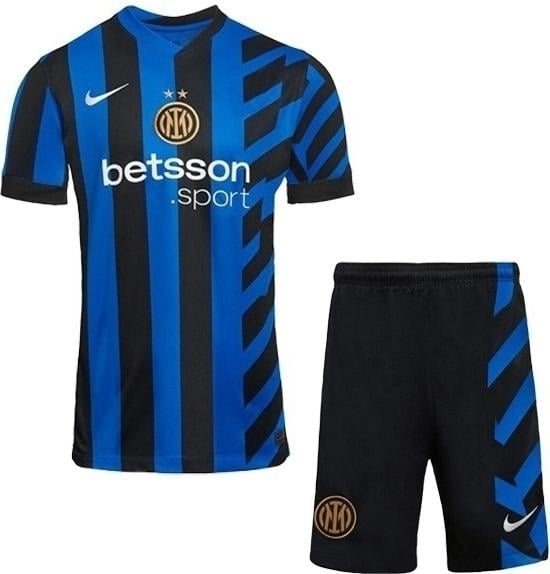 Футбольная форма детская Интер 2024-2025 домашняя 155-165 см Сине-черный (F0019)