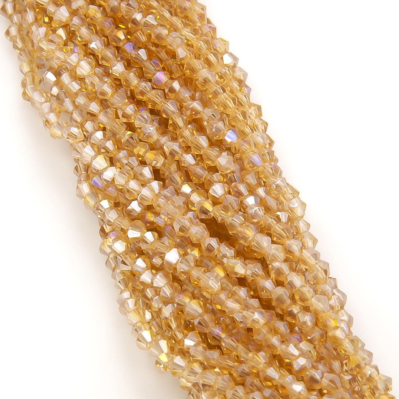 Намистини кришталеві Біконус АВ 4х4,2 мм 95 шт. Бежевий (БІ0004к53)