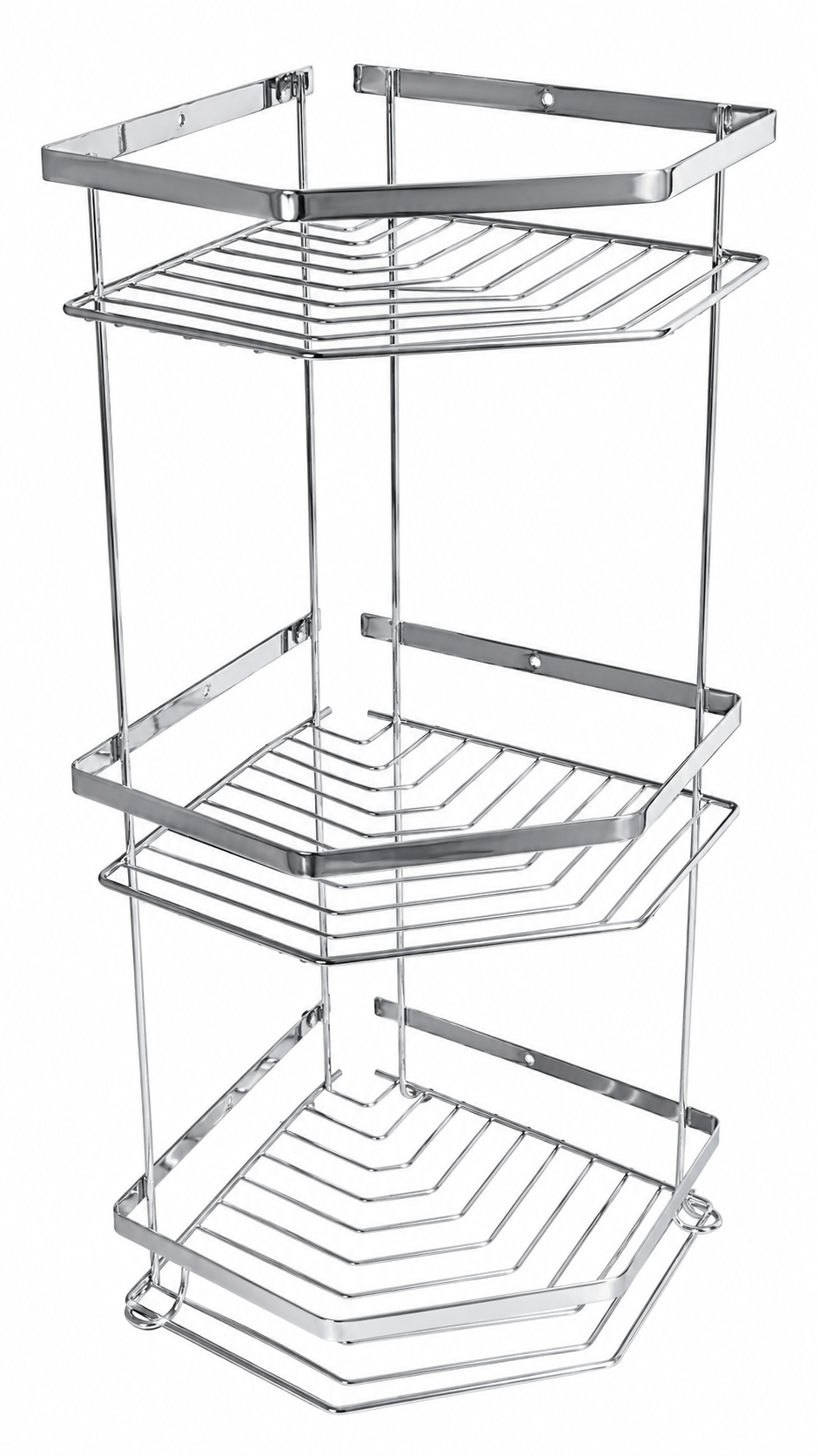 Полочка двойная из нержавеющей стали Celik 22x22x55 см (10017)