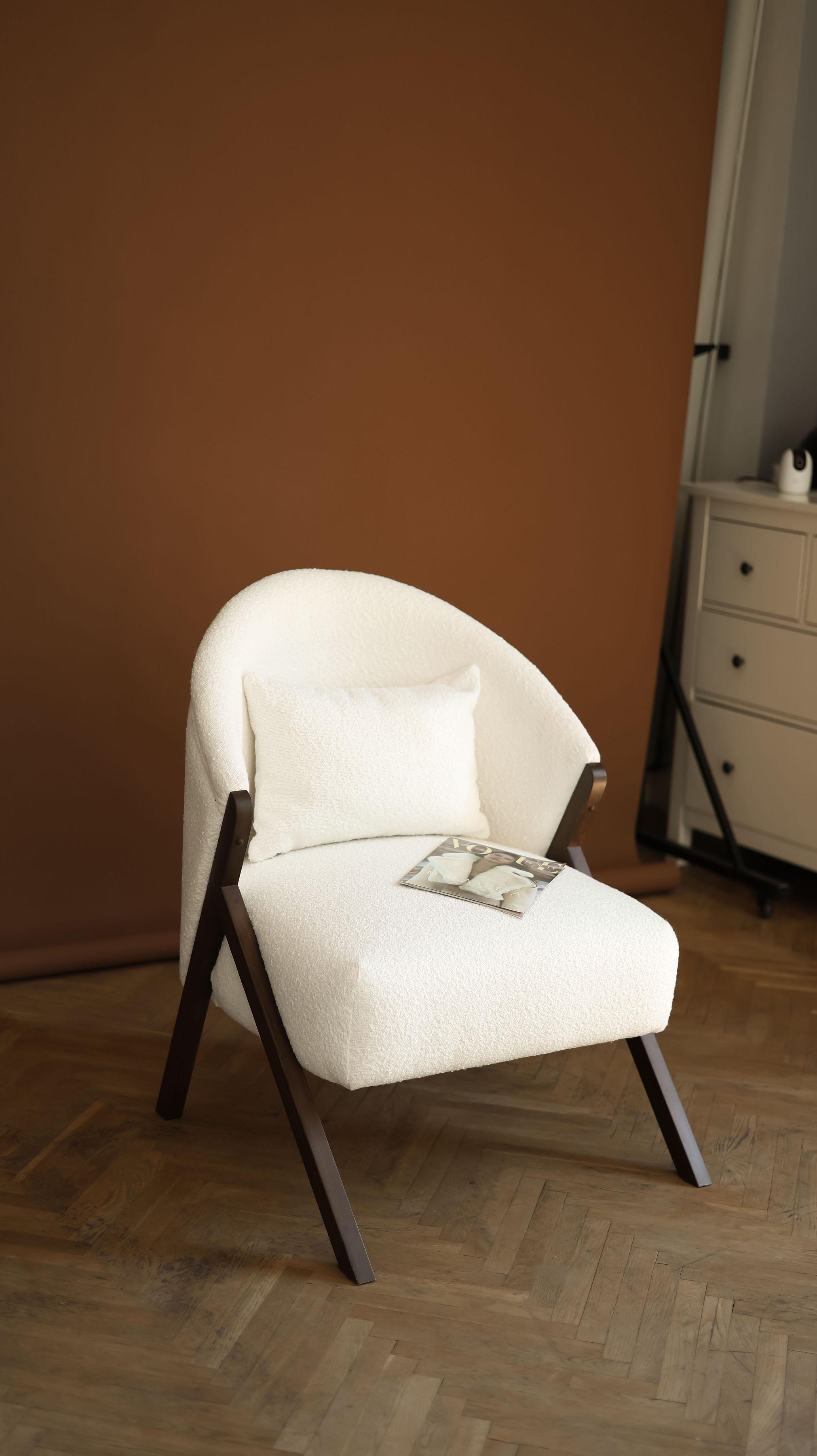 Мягкое кресло Garz Scandi ткань/дерево Белый - фото 3