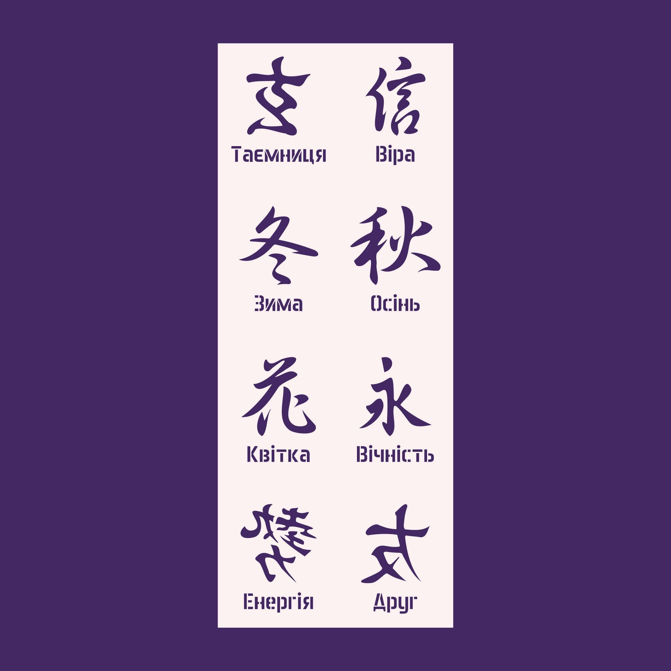 Трафарет DFA Ієрогліфи для фарби та штукатурки 0,3-1 мм (X00090)