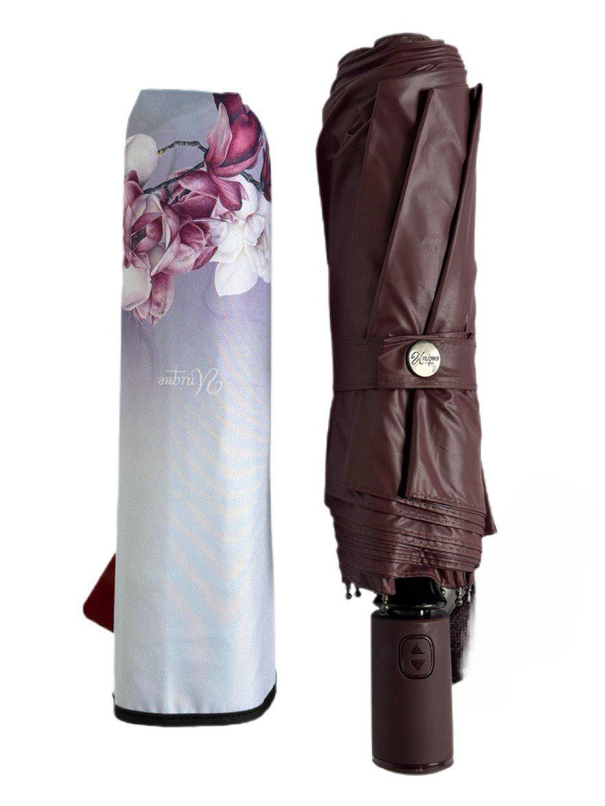 Зонтик автоматический женский Unique с цветами 9 спиц Шоколадный (3009/2) - фото 6 Зонтик автоматический женский Unique с цветами 9 спиц Шоколадный (3009/2) - фото 6