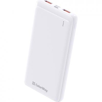 Портативное зарядное устройство ColorWay 10 000 mAh Slim White (CW-PB100LPF2WT)