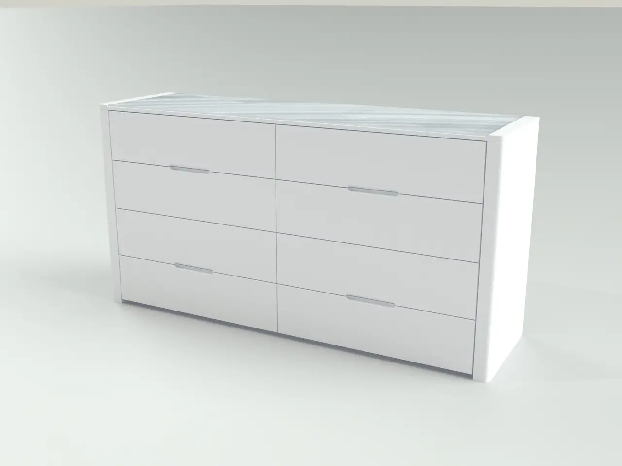 Комод дерев'яний Орео у спальню 8 ящиків Білий