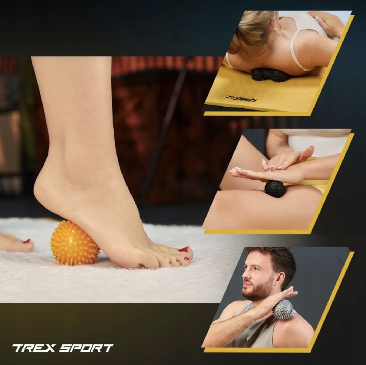 Набор массажных мячей для йоги и фитнеса Trex Sport TX-005MSC 5в1 EPP (4424) - фото 10