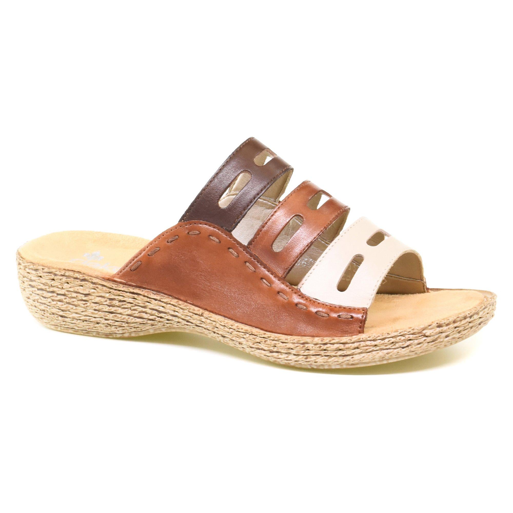 Сабо женские Rieker р. 36 Коричневый/Бежевый (069845-36)