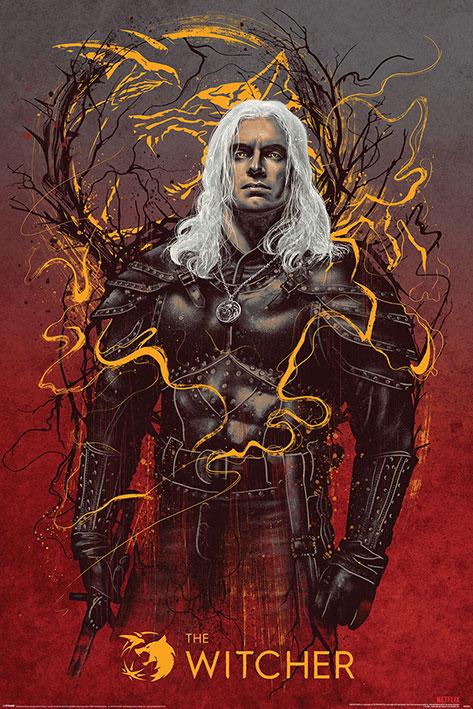 Постер плакат Ведьмак Волк Геральт/The Witcher Geralt the Wolf 61x91,5 см