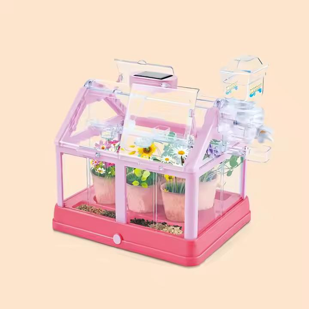 Дитячий набір для садівника міні-теплиця з системою поливу та сонячною панеллю Рожевий (22613787) - фото 8 Дитячий набір для садівника міні-теплиця з системою поливу та сонячною панеллю Рожевий (22613787) - фото 8