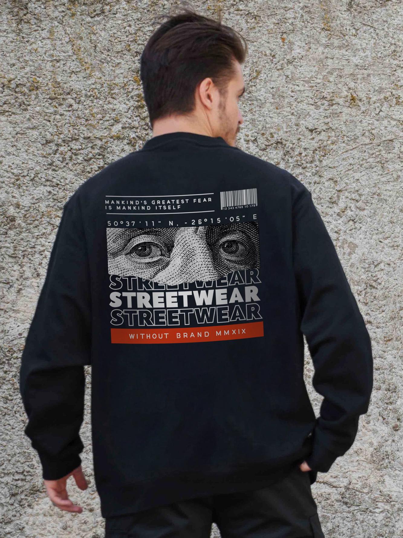 Світшот оверсайз з принтом Without Streetwear S/M Black (S/M8055656)