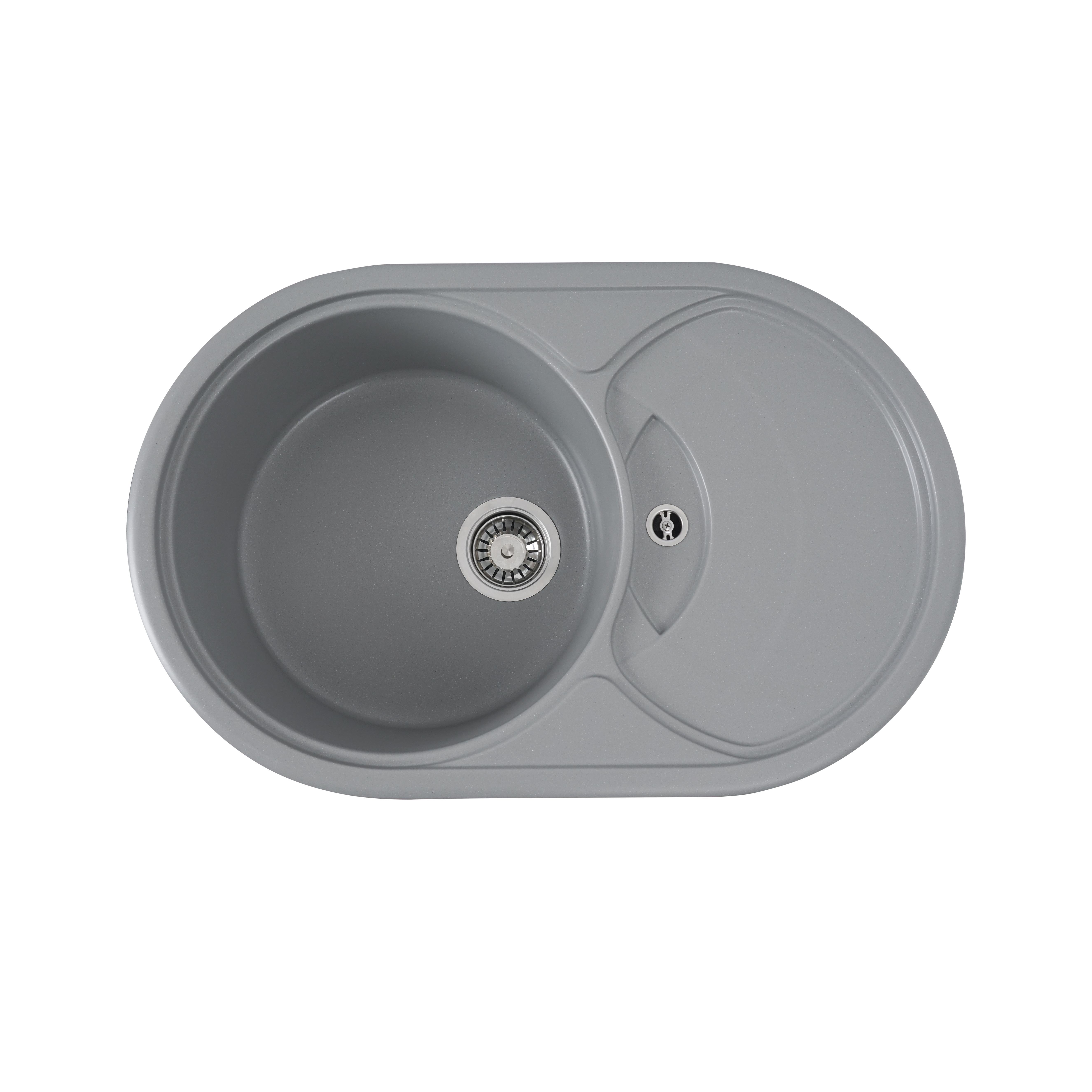 Мойка для кухни Platinum 7750 Gazzo гранит глянец Серый металлик