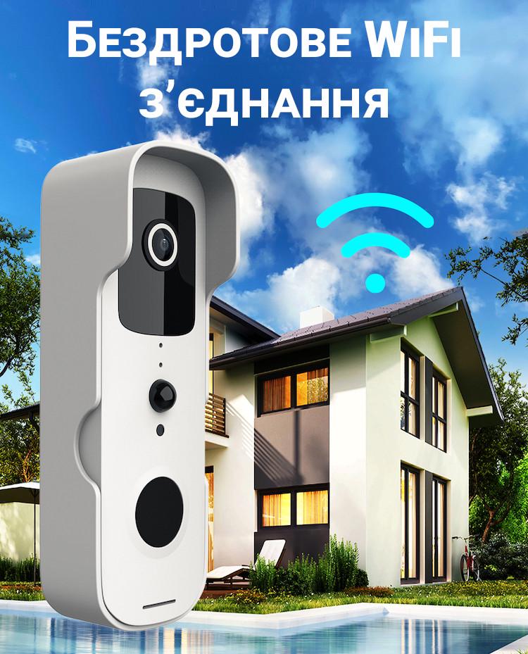Умный WiFi дверной видеодомофон USmart VDB-01w с датчиком движения Tuya Белый - фото 6 Умный WiFi дверной видеодомофон USmart VDB-01w с датчиком движения Tuya Белый - фото 6