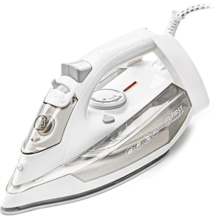 Утюг First FA-5618-7-GR 2200 Вт подача пара 30 г/мин керамическая подошва 250 мл White/Grey (623914)