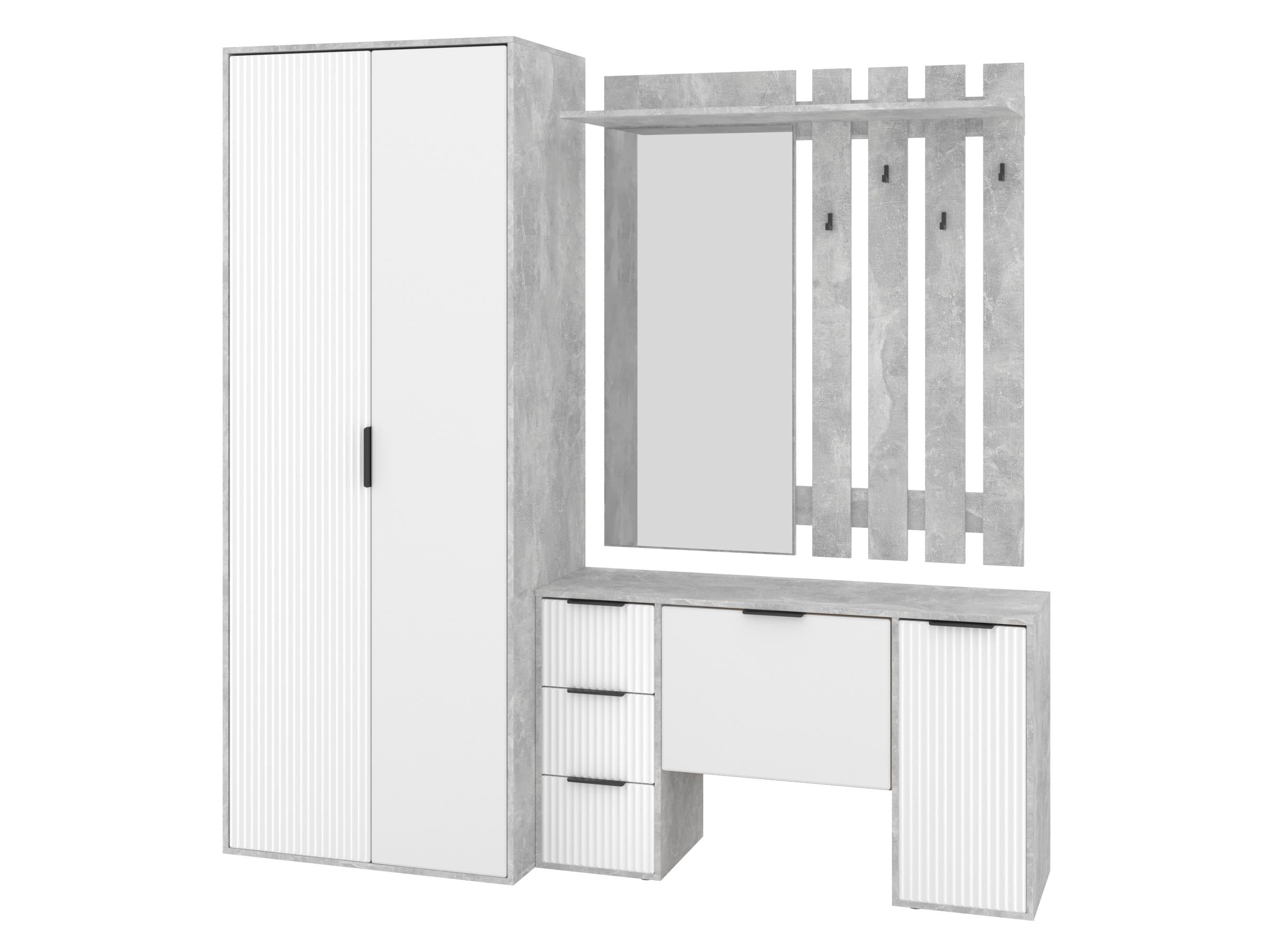 Прихожая PEHOTIN Алия МДФ 204х52х207 см Бетон/Белый (PN-101733) Прихожая PEHOTIN Алия МДФ 204х52х207 см Бетон/Белый (PN-101733)